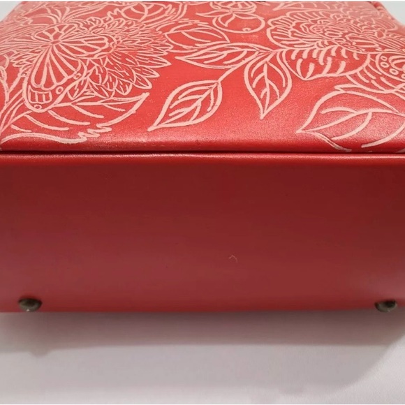 Anuschka Tooled Leather Crossbody with Adjustable Strap-Butterfly Coral-NWT - Picture 8 of 10